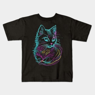 Neon Cat Kids T-Shirt